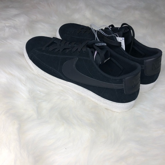 Nike Blazer Low Black Suede Sail Shoes 371760-024 - Picture 5 of 6